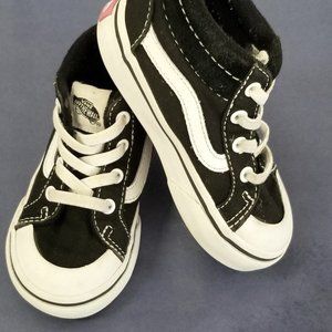 Vans Sk8-Mid Toddlers Black/White Size 6